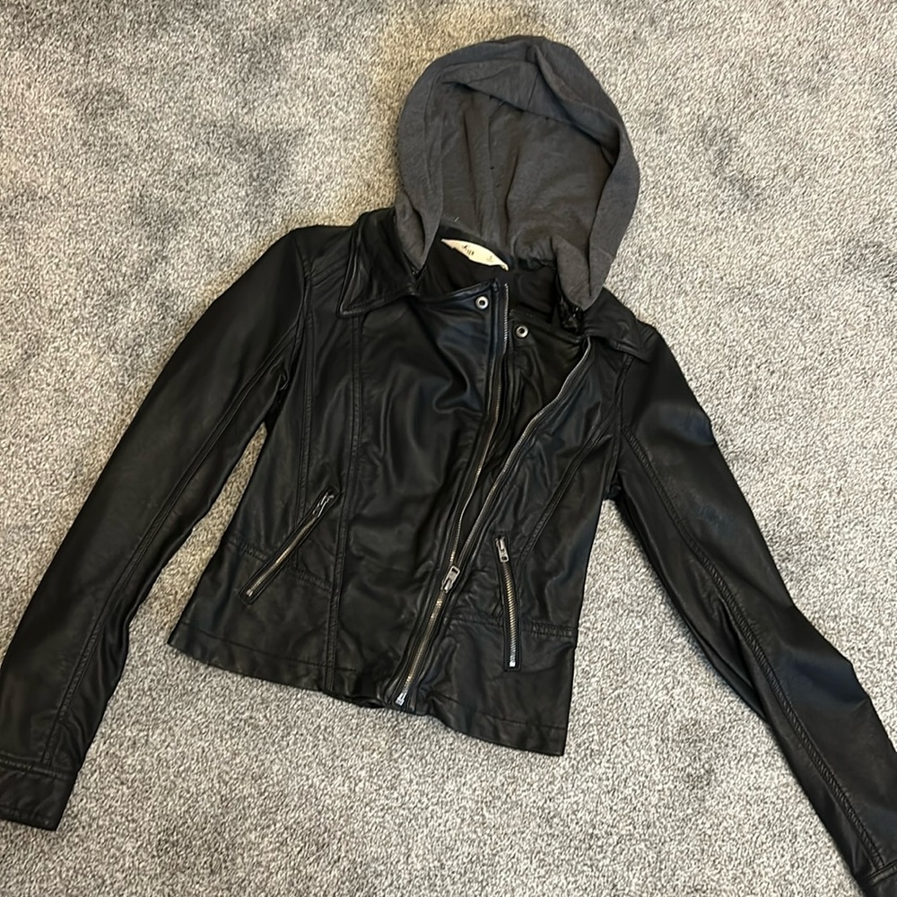 Faux Leather Hollister  Jacket